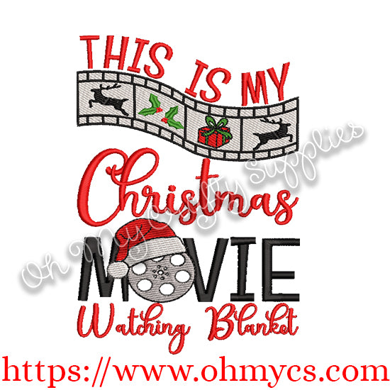 Movie Watching Blanket Embroidery Design