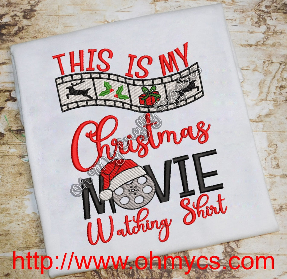 My Movie Watching Shirt Embroidery Design