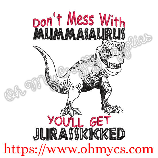 Mummasaurus Embroidery Design