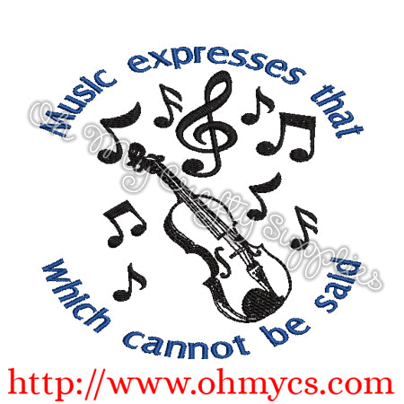 Musical Expression Violin Embroidery Design