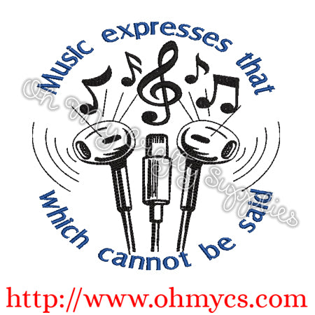 Musical Expression Embroidery Design