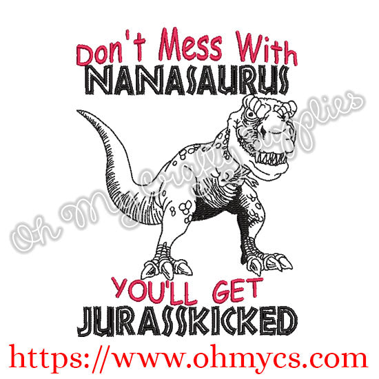 Nanasaurus Embroidery Design