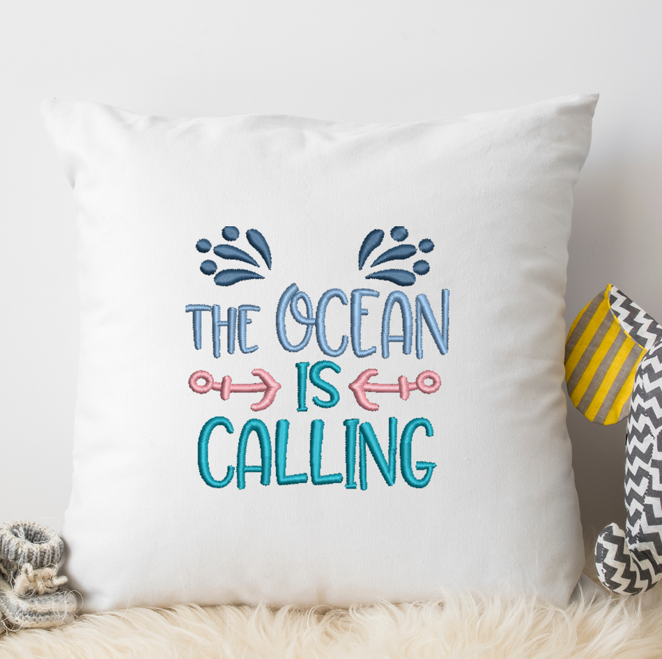 Ocean is Calling Embroidery Design