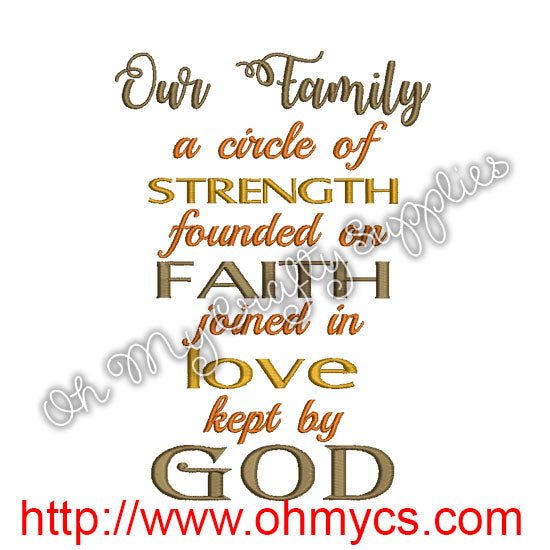 Our Family Embroidery Design