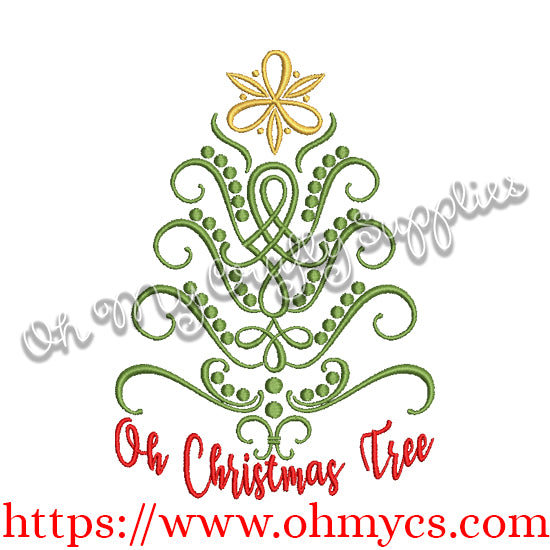 Oh Christmas Tree Embroidery Design