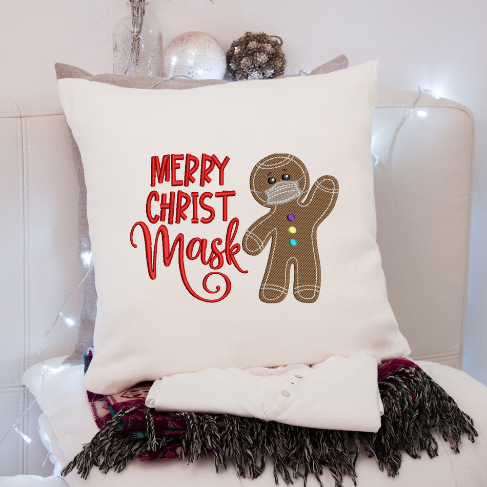 Merry Christmask Embroidery Design