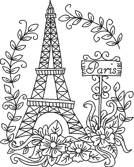 Paris Doodle Embroidery Design