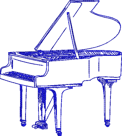 Sketch Piano Embroidery Design