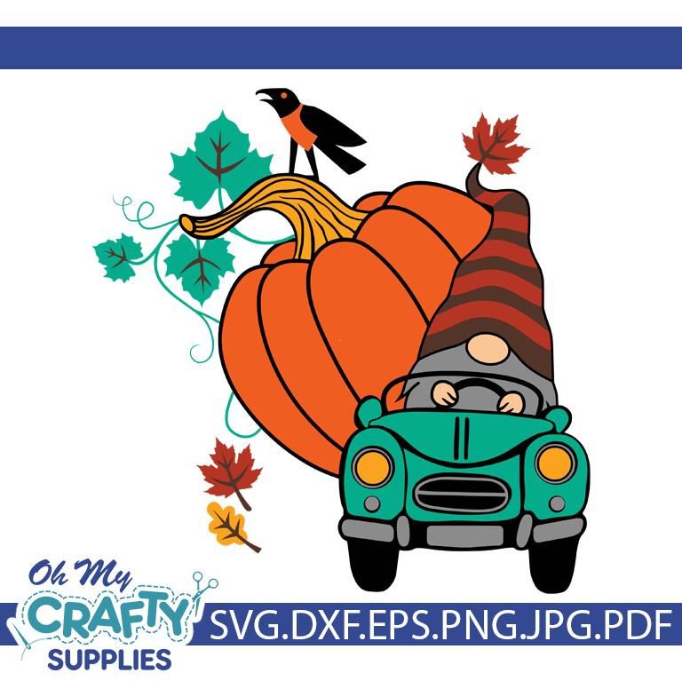 Pumpkin Truck Gnome 91221 SVG