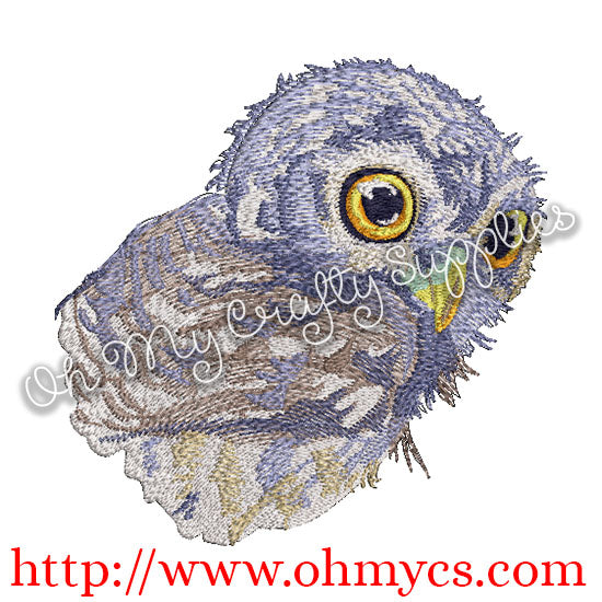 Realistic Solid Stitch Owl Embroidery Design