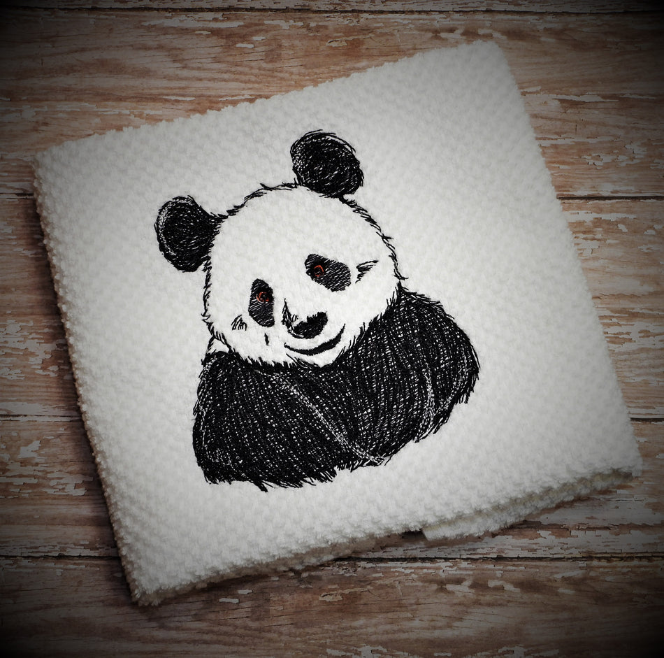 Sketch Panda Embroidery Design