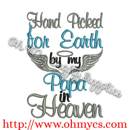 Papa in Heaven Embroidery Design
