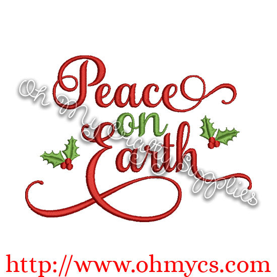 Peace on Earth Embroidery Design