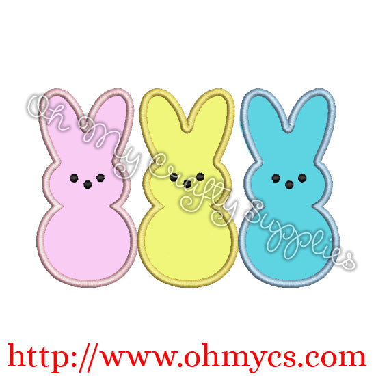 Easter Bunny Peeps Embroidery Applique