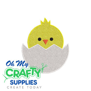 Peeping Chick Embroidery Design