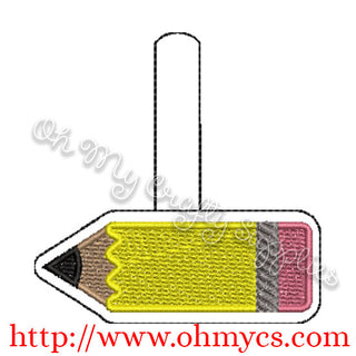 ITH Pencil Key Fob Embroidery Design