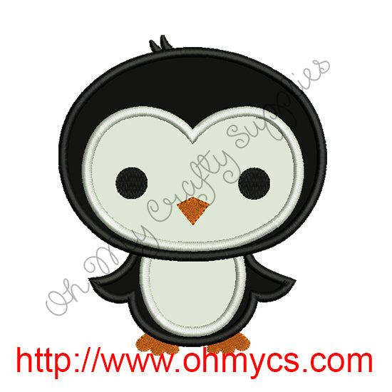 Penguin Applique Embroidery Design