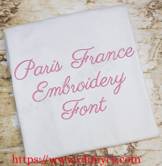 Paris France Embroidery Font (BX Included)