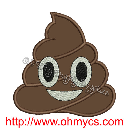 Poop Emoji Applique Design