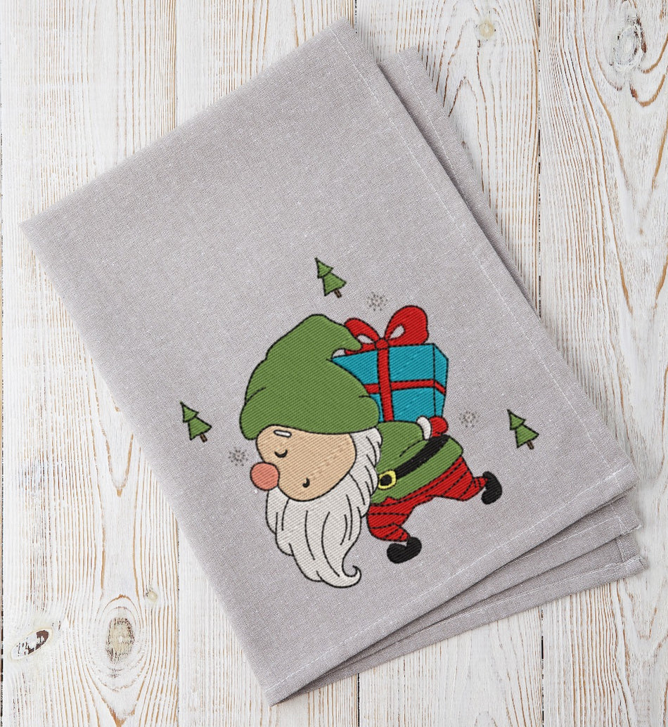Present Gnome Embroidery Design