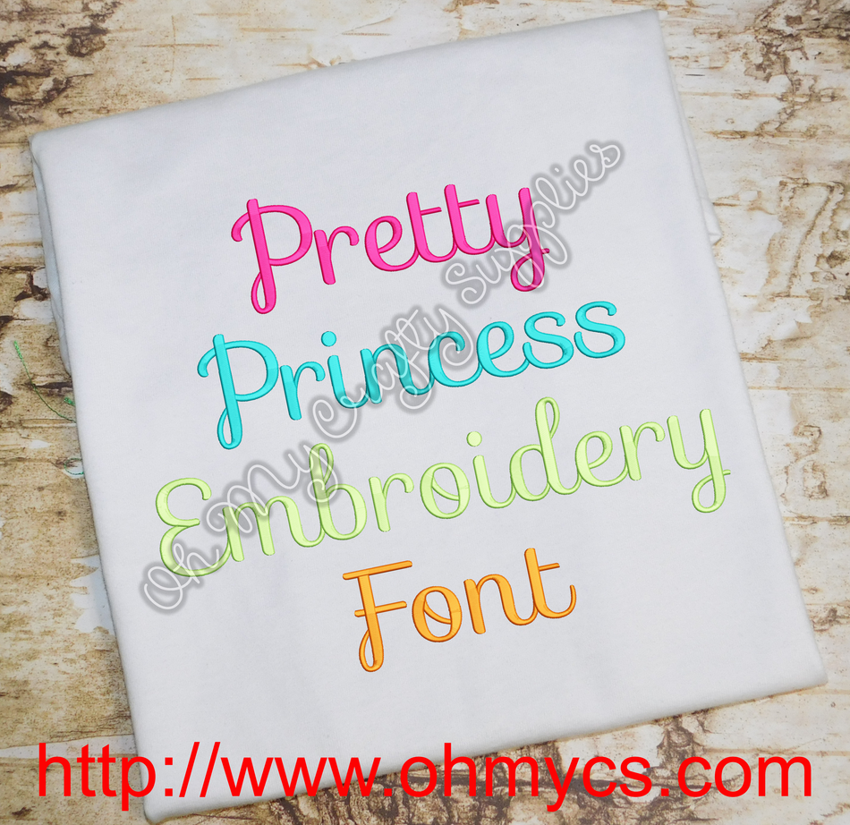Pretty Princess Embroidery Font (BX Included)