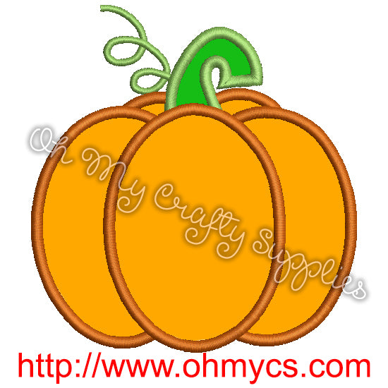 Pumpkin Embroidery Applique Design