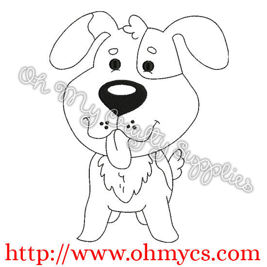 Puppy Coloring Embroidery Design