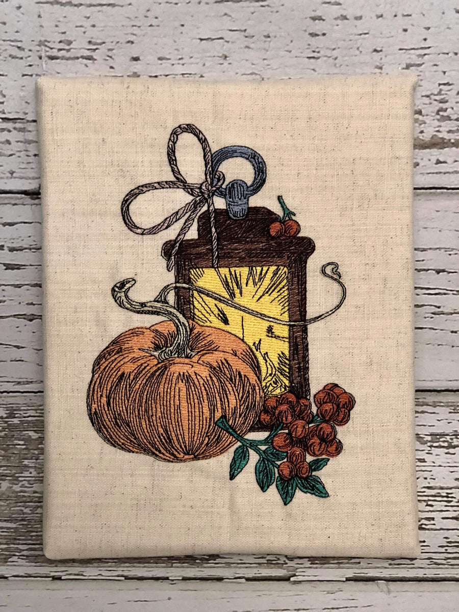 Fall Lantern Embroidery Design