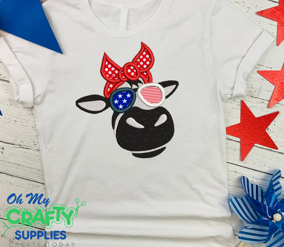 Red, White, and Moo Applique Design
