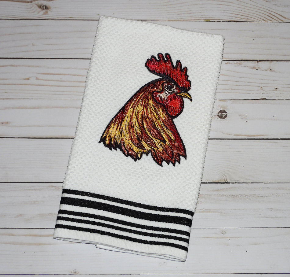 Another Rooster Head Embroidery Design
