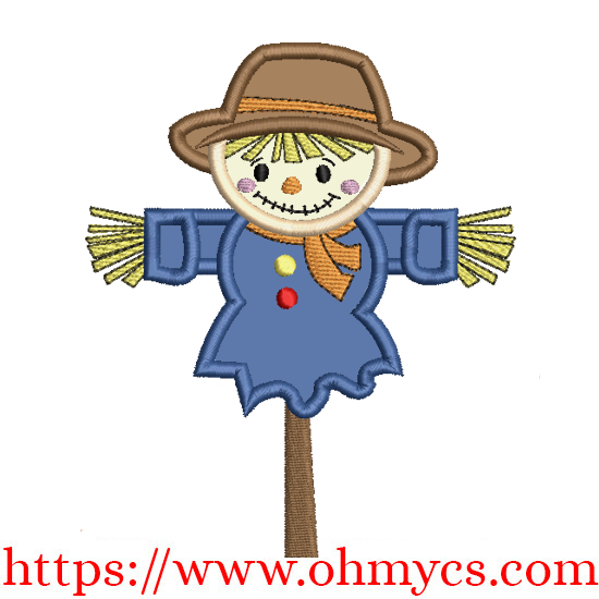 Scarecrow On A Stick Applique Design