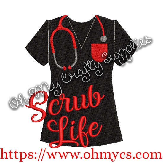 Scrub Life Embroidery Design