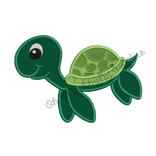 Sea Turtle Applique Embroidery Design