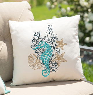 Colorful Seahorse Sketch Embroidery Design