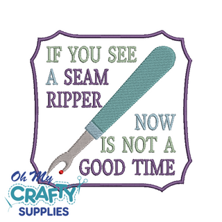 Seam Ripper Caution Embroidery Design
