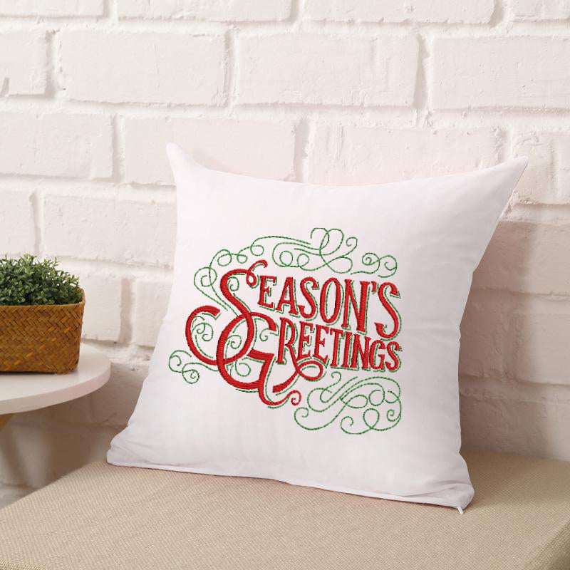 Season's Greetings Embroidery Design