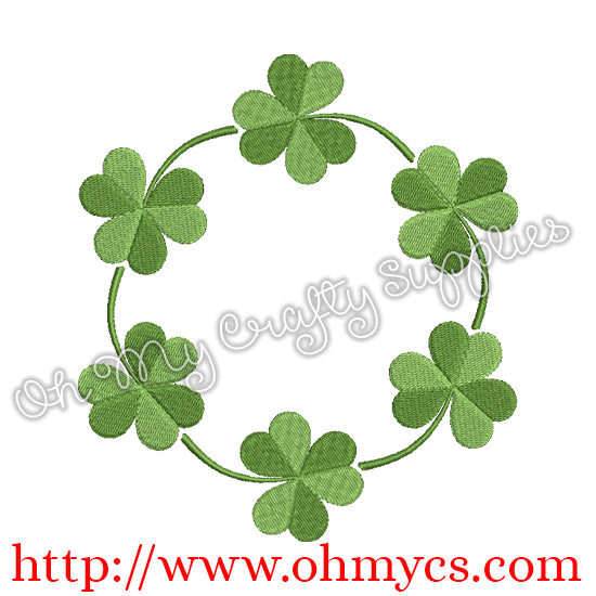 Shamrock Monogram Frame Embroidery Design