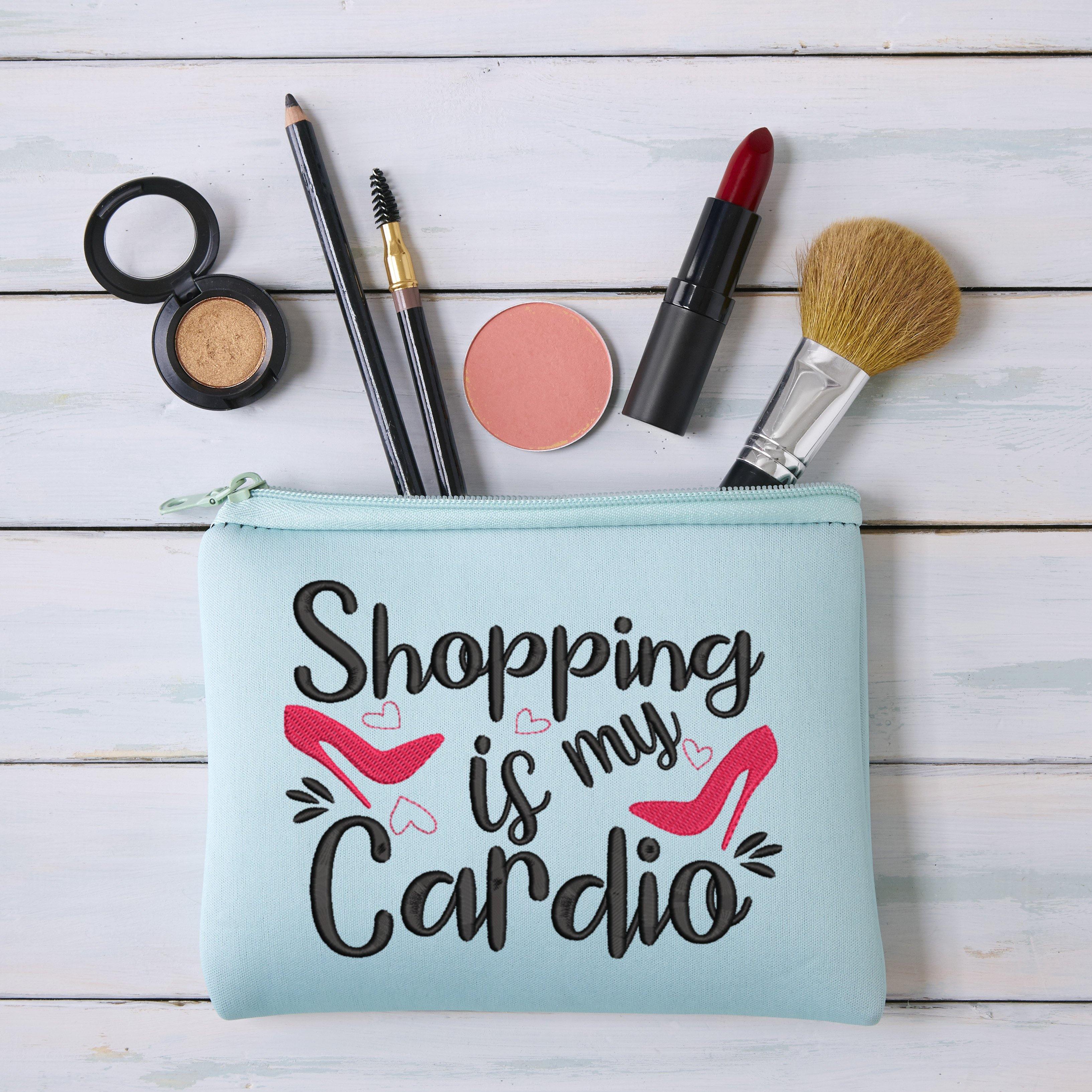 Shopping is my Cardio Embroidery Design - Oh My Crafty Supplies Inc.
