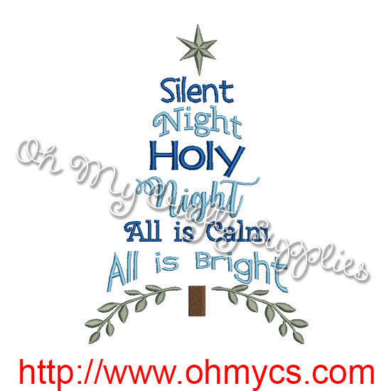 Silent Night Embroidery Design