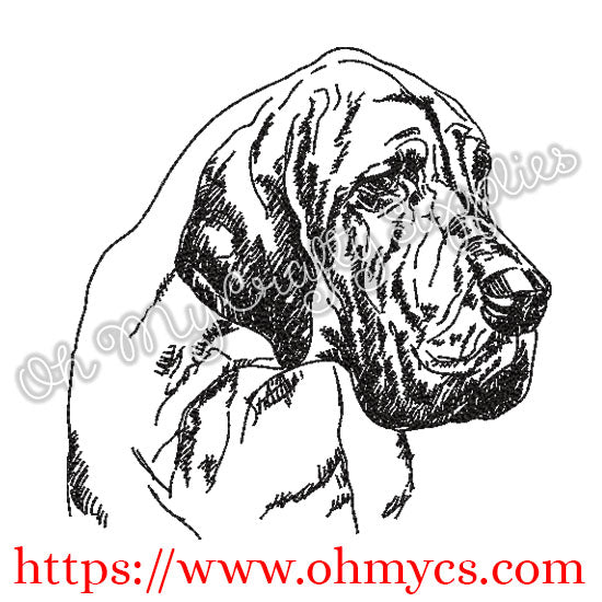 Sketch Bloodhound Embroidery Design