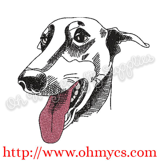 Sketch Greyhound Embroidery Design