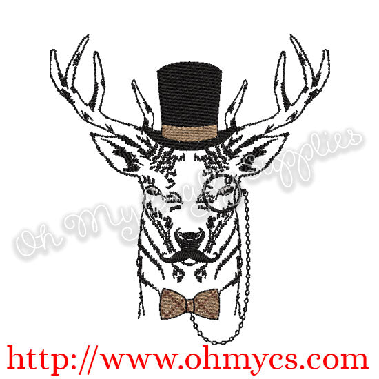 Sketch Manly Deer Embroidery Design