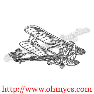 Sketch Plane Embroidery Design
