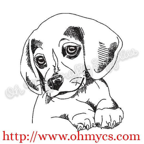 Sketch Puppy Doggy Embroidery Design