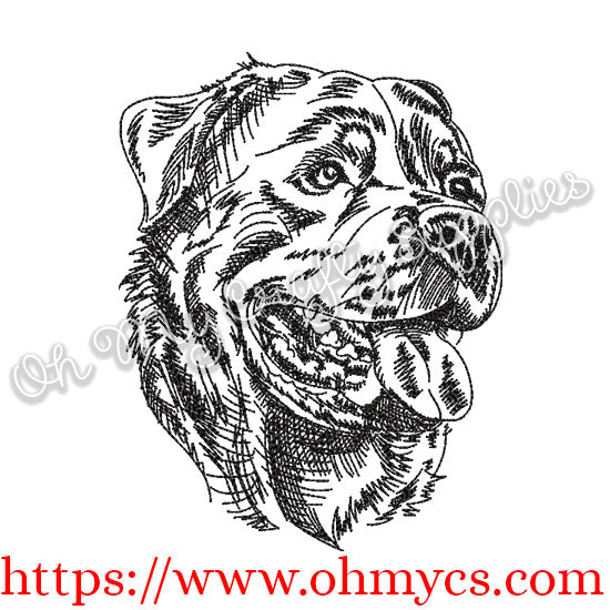 Sketch Rottweiler Embroidery Design