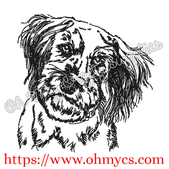 Sketch Shaggy Dog Embroidery Design