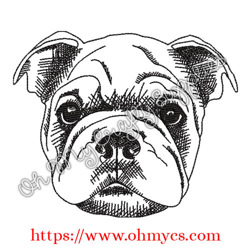 Sketch Shar Pei Drawing Embroidery Design