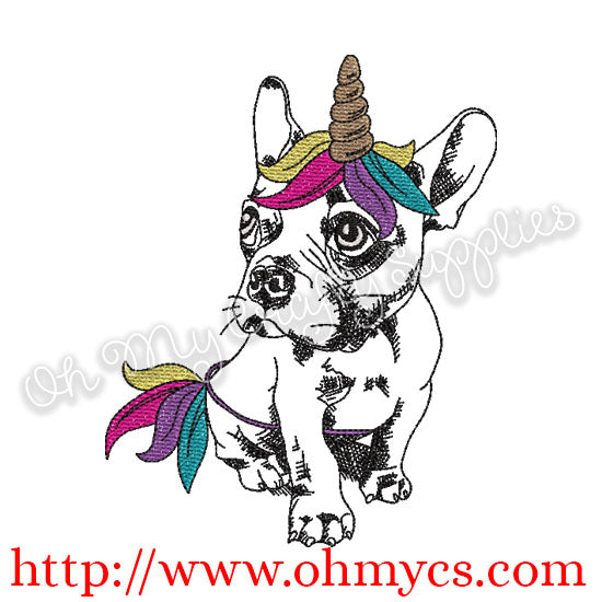 Sketch Unicorn Puppy Embroidery Design