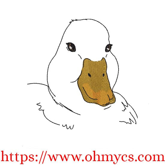 Duck Sketch Embroidery Design