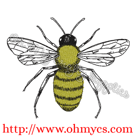 Sketchy Bee Embroidery Design